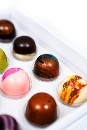 Hand-painted chocolate bonbons