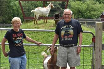 Ellen and Bill Crain at Safe Haven Farm Sanctuary in Poughquag, NY in May.
