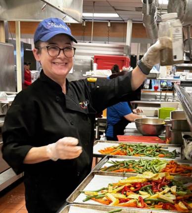 Local veggies being prepared for school lunch this June at a New Jersey school district.