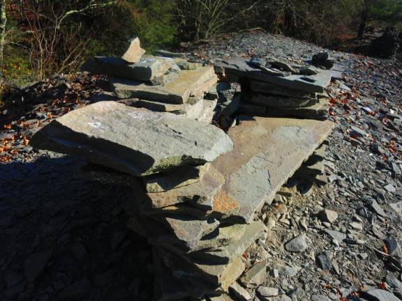 Stone bench on Jensen's Ledges, Lordville, N.Y. (Photo by Pamela Chergotis)