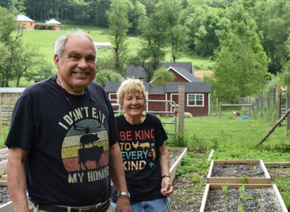 Bill and Ellen Crain getting a new garden going at the sanctuary.