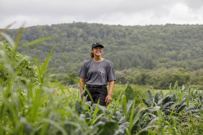 Matias on their 1.5-acre microfarm in Delancey, NY.