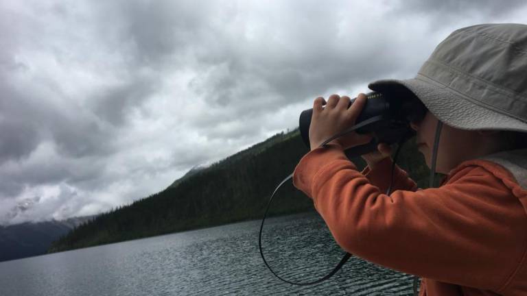 Eli Harper checking out the scenery at Glacier National Park in Montana